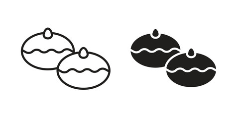 Sufganiyah icon pack. Flat Vector Icon Design Element.