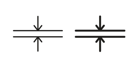 Thickness icon on white background. Vector simple illustration.