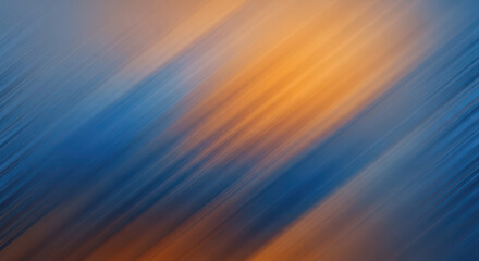 An abstract background with blurred diagonal lines in shades of blue and orange, creating a sense of motion