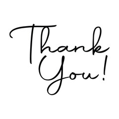 Thank You handwritten inscription. Hand drawn lettering. Thank You calligraphy. Thank you text. Vector illustration.