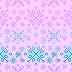 Christmas ice scribble seamless snowflakes pattern for wrapping paper and fabric