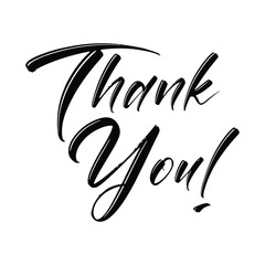 Obraz premium Thank You handwritten inscription. Hand drawn lettering. Thank You calligraphy. Thank you text. Vector illustration.