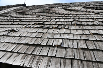 ceiling made of small planks in a building in Chile
