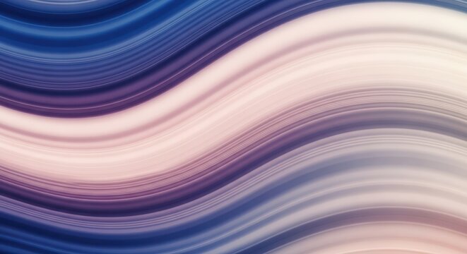 A smooth abstract background with flowing waves of blue, purple, and white creating a calming and modern texture