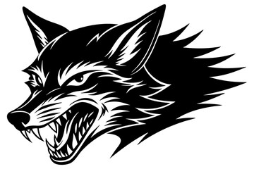 Obraz premium Fierce Fox Head Growling Vector Illustration