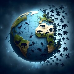 Naklejka premium A portrayal of Earth ravaged by humanity