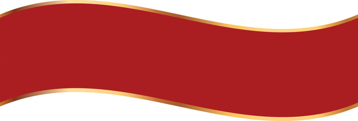 vector illustration of long red colored ribbon banner with gold frame	
