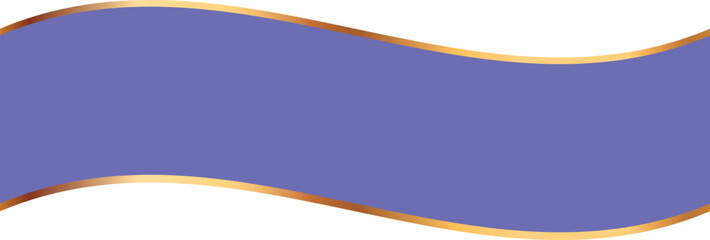 vector illustration of long blue colored ribbon banner with gold frame