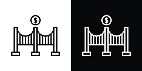 Bridging loan icon in trendy stroke thin linear style.