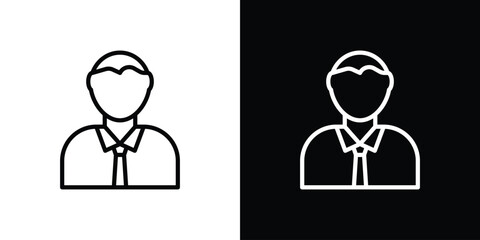 Businessman icon in trendy stroke thin linear style.