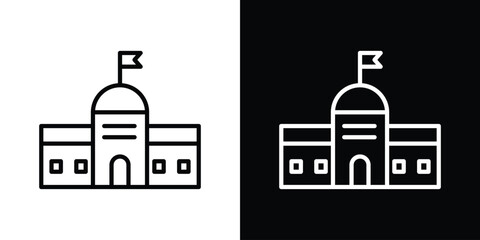 Obraz premium City hall icon in trendy stroke thin linear style.