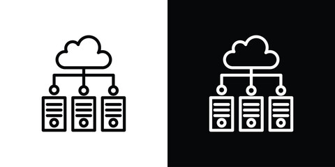Data center icon in trendy stroke thin linear style.
