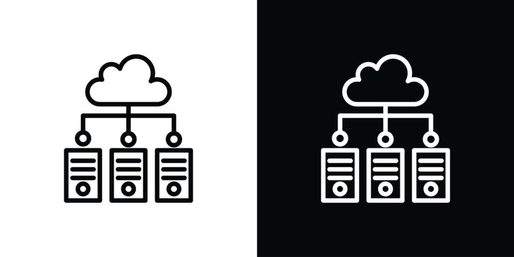 Data center icon in trendy stroke thin linear style.