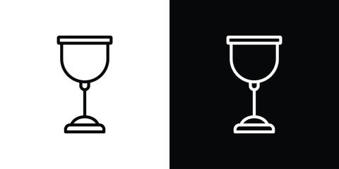 Goblet icon in trendy stroke thin linear style.