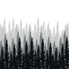 Dense forest, fir and pine natural green landscape, web background, template - Vector illustration