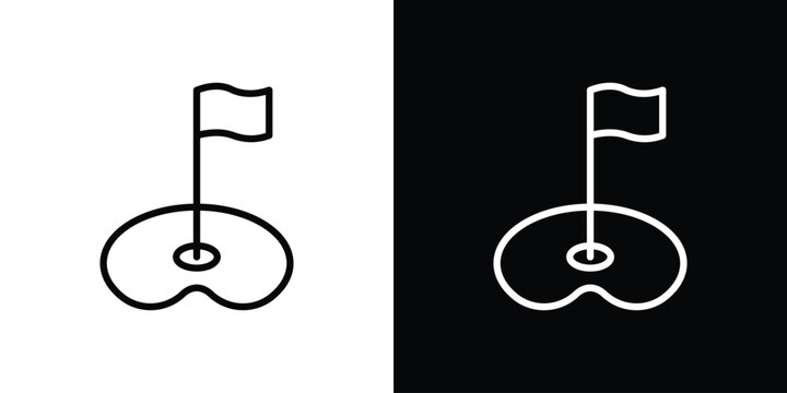 Golf yard icon in trendy stroke thin linear style.