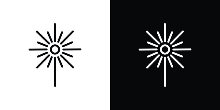 Laser beam icon in trendy stroke thin linear style.