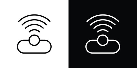 Motion sensor icon in trendy stroke thin linear style.