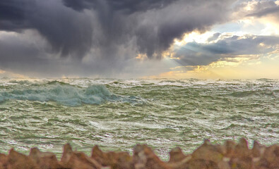 storm clouds over the sea