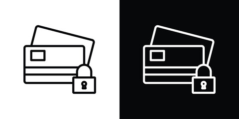 Payment security icon in trendy stroke thin linear style.