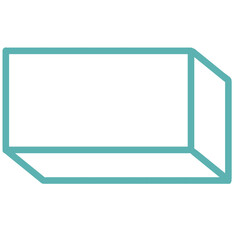 cuboid geometry Line Art Illustration