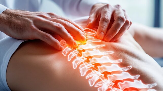 A person is having back pain treated through manipulation
