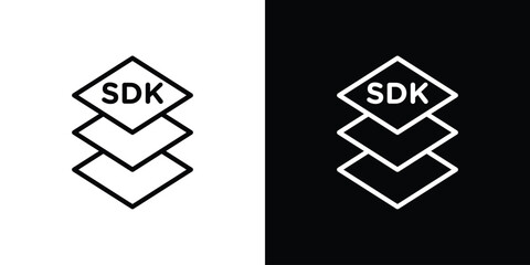 SDK icon in trendy stroke thin linear style.
