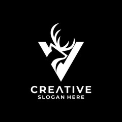 letter V deer logo