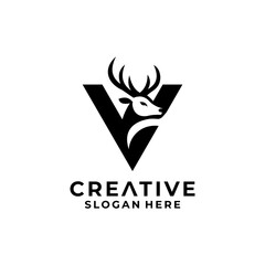 letter V deer logo