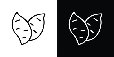 Fototapeta premium Sweet potato icon in trendy stroke thin linear style.