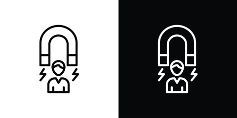 User engagement icon in trendy stroke thin linear style.