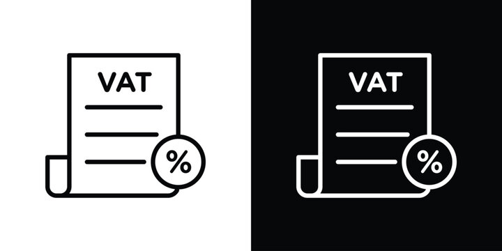 Value added tax VAT icon in trendy stroke thin linear style.