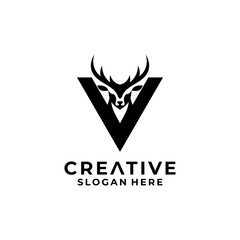 letter V deer logo