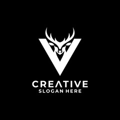 letter V deer logo