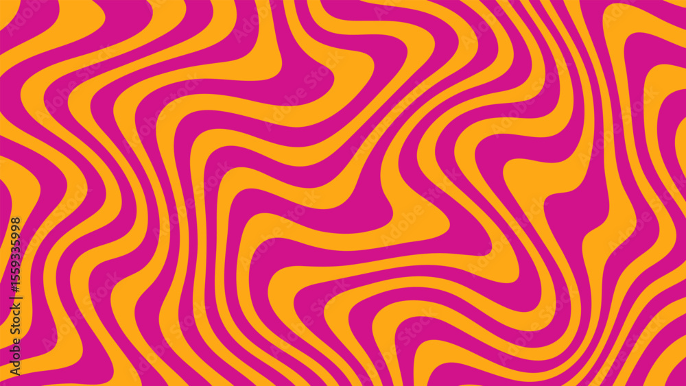 Poster pink and orange psychedelic liquid abstract background. vibrant wavy distorted pattern for modern ar