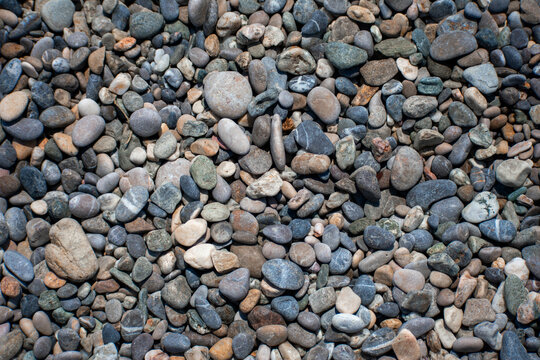 pebbles on beach and background