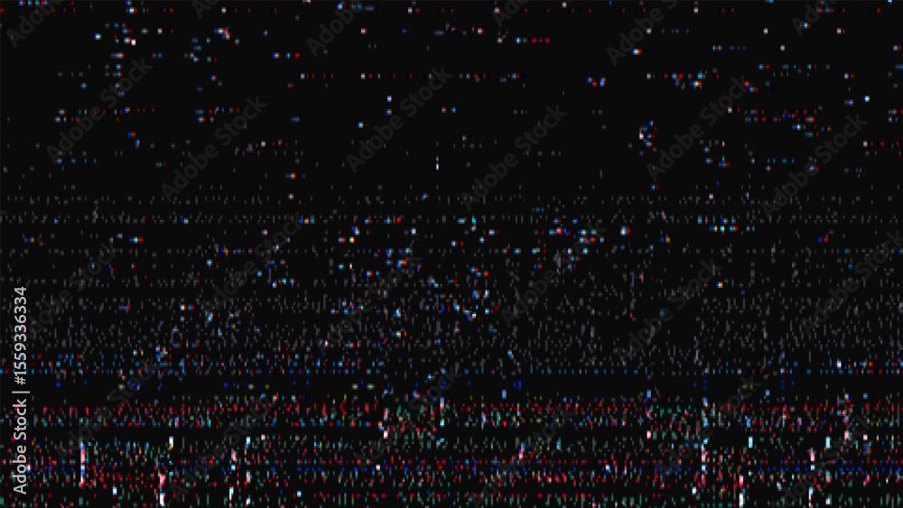 Poster Digital screen displaying static noise. Abstract video signal error background for technology and modern design concepts.