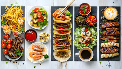 collage of various food products