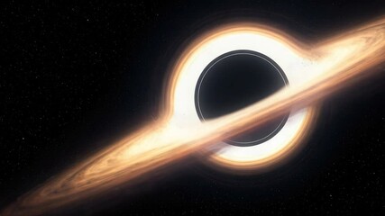 Stunning black hole with glowing accretion disk in space - Powered by Adobe