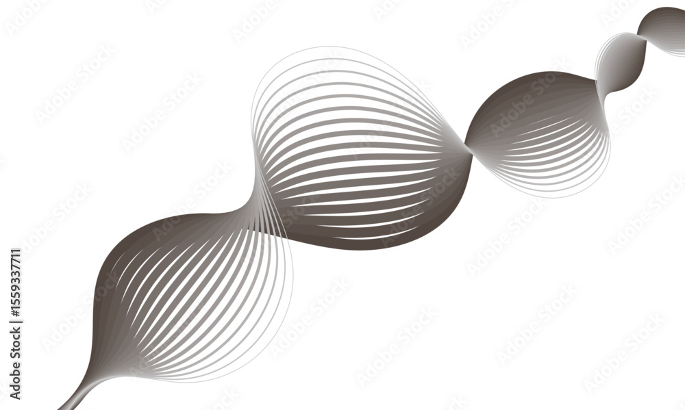 Poster soft modern wavy lines in grayscale creating a dynamic and flowing pattern on a white background canvas.