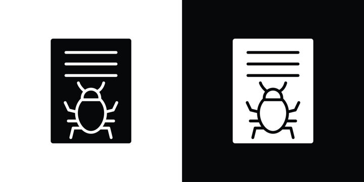 Bug report icon in trendy stroke thin linear style.