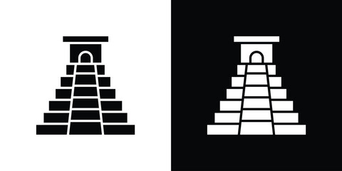 Chichen Itza icon in trendy stroke thin linear style.