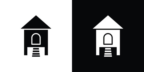 Chicken coop icon in trendy stroke thin linear style. © Win