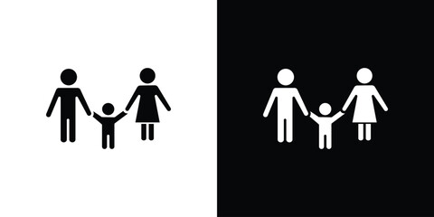 Child custody icon in trendy stroke thin linear style.