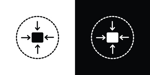 Compact size icon in trendy stroke thin linear style.