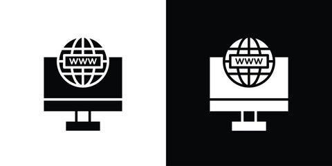 Domain icon in trendy stroke thin linear style.