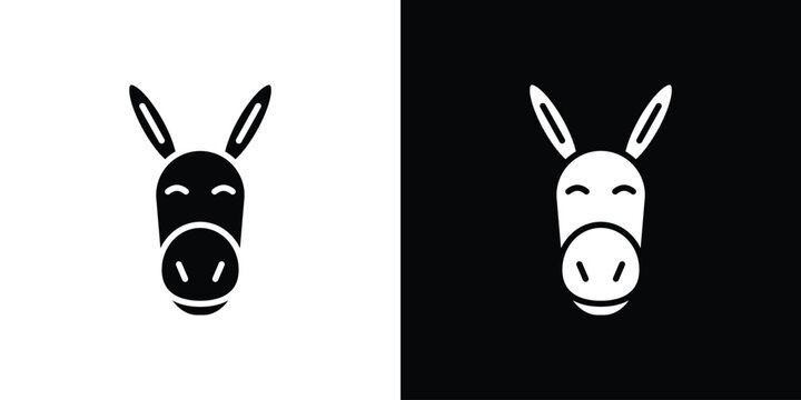 Donkey icon in trendy stroke thin linear style.