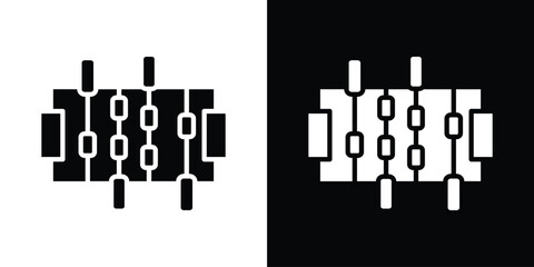 Foosball icon in trendy stroke thin linear style.