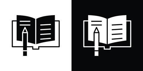 Homework icon in trendy stroke thin linear style.