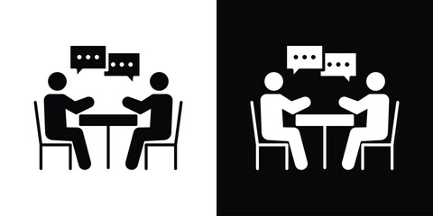 Job interview icon in trendy stroke thin linear style.